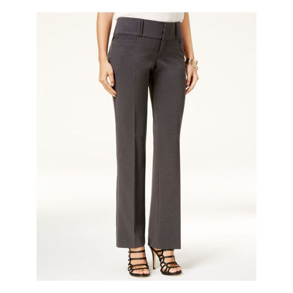 NWT BCX Womens Wide Leg Pants Gray Zippered Wear To Work Trouser Juniors 1